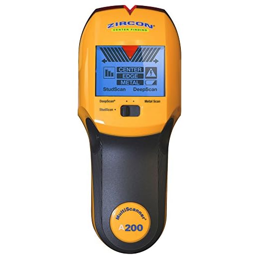 Zircon Stud Finder A200 Pro/DIY 3 in 1 MultiScanner; Stud/DeepScan Modes Detect Edges/Center of Wood/Metal Studs to 1 ½” Metal Mode Lath & Plaster Alerts Presence of Live, Unshielded AC US Model