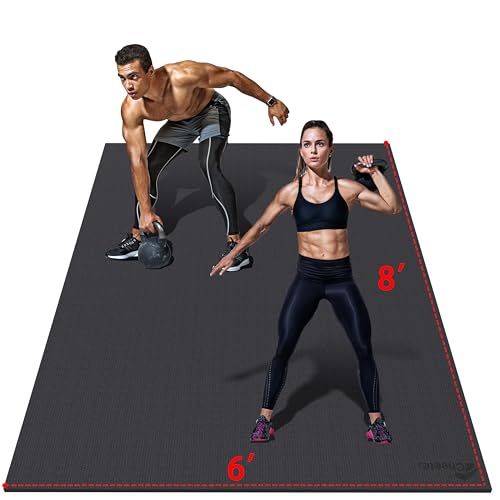 Cheete Extra Large Exercise Mat 6'x4'/7'x5'/6'x8'/6'x9'/6'x10'/6'x12'（7mm）, Gym Flooring for Home Gym,Thick Exercise Mats for Home Workout,Non-Slip,Extra Durable,High-Density Gym Mats for Jump Rope,Cardio