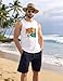 Beach Tank Tops for Men Summer Vacation Sunset Hawaii Mens Tank Tops Stretch Muscle Graphic Palm Tree Tropical Sleeveless Shirt Men L