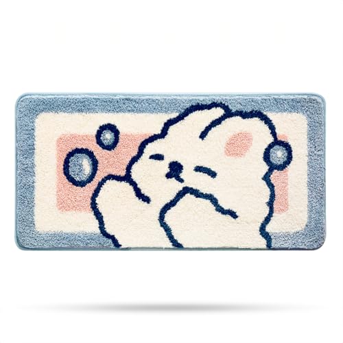 Tapis de douche chat antidérapant lavable en machine 40x80cm