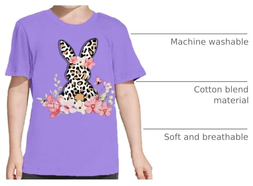 Image of LAZYCHILD Kids Easter Shirt Girls Happy Easter Shirts Rabbit Graphic Long Sleeve Striped Tee Tops 5-14 Years