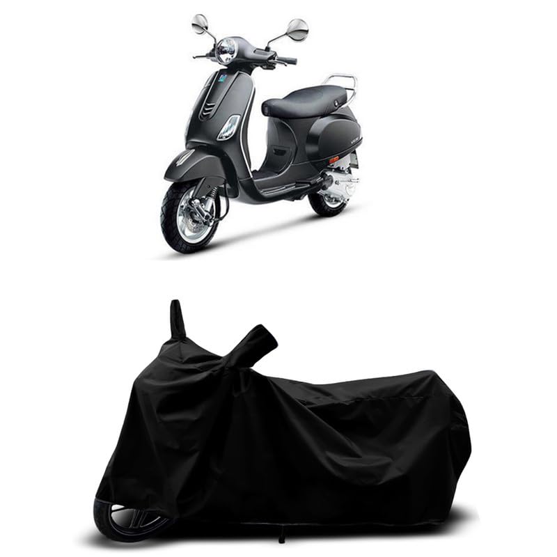 Image of DUFFEL-All Two Wheeler Bike /Scooty Body Cover Used for Vespa VXL 125 Heat Protectio /Water Resistance /UV-Rays /Birds Dropping /Scratchproof /Dust Proof /Waterproof All Variants [Black]