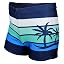 Dark Blue / Green / Palm Trees