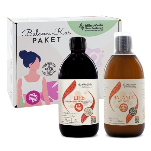 MikroVeda Aufbaukur ACTIVATE CLASSIC 2er Set MikroVeda LIFE und MikroVeda BALANCE ACTIVATE 2x0,5 Liter, mikrobiotisches Fermentgetränk in Glasflasche, vegan Cover