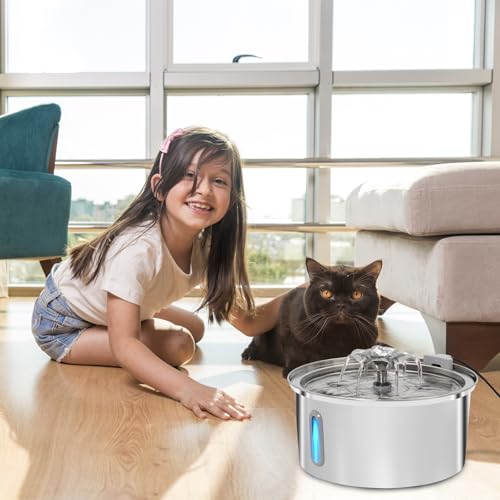 Cat Water Fountain Stainless Steel: 108 oz/3.2 L Pet Automatic Drinking Dispenser for Cats & Kitten, Indoor Cat Watering Fountains with 5 Filters Included - Image 5