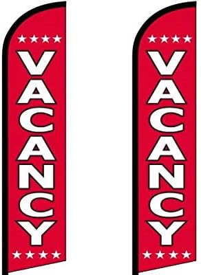 Vacancy Feather Flags – 2.5 ft x 11.5 ft Outdoor Advertising Banners for Hotels & Motels, Weatherproof Polyester, Pack of 2, (Mount & Poles Not Included)