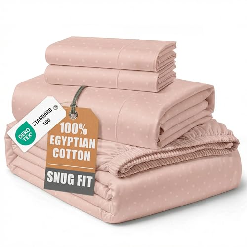 Image of LANE LINEN Disposable Sheets for Travel King Size Sateen - Veiled Rose | Rest Sheets Cooling Set King - 4-Piece Set, For A Luxurious Night's Sleep, For A Silky Hotel-Style Bed, Luxe Sheen