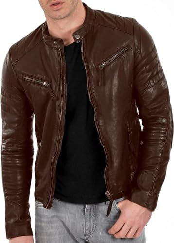 Men's New Zealand Lambskin Leather Classic Open Bottom Jacket