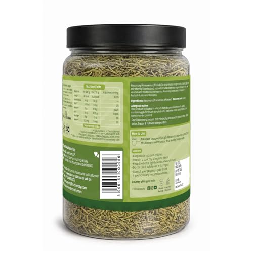 Image of NutroVally Rosemary Leaves 200g|For Seasoning & Helps In Hair Growth|100% Natural Rosemary dry Leaves|Food Grade Leaves |Organic rosemary leaves|Perfect for Salads, Chicken, Teas, Soup