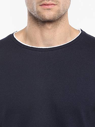 Image of Alan Jones Clothing Men's 100% Cotton Regular Fit Double Collar Round Neck T-Shirt