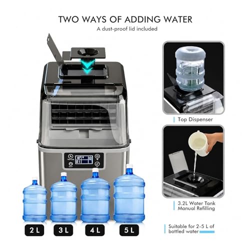 Fabricadora de hielo portátil 40 lbs compacta miniatura 4