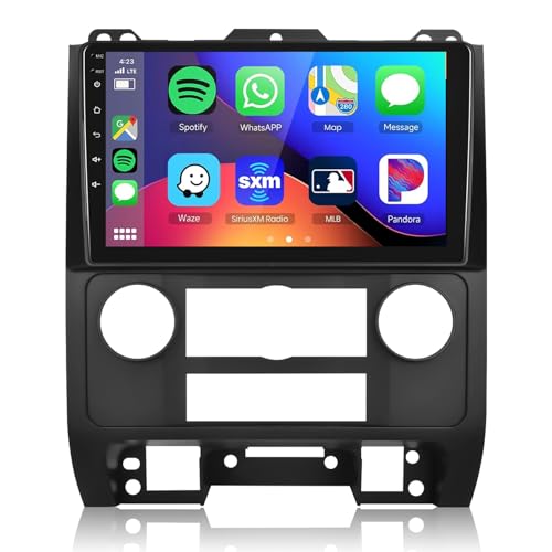 Leadfan Car Stereo for Ford Escape Kuga & Mazda Tribute 2007-2012 Radio Upgrade with Wireless CarPlay Android Auto, 9'' TouchScreen In-Dash GPS Navigation/BT 5.1/WIFI/MirrorLink/SWC/FM + Backup Camera