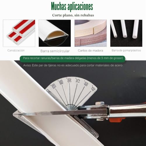 Miniatura 5 de Keadic,Cortador De Ingletes Multiángulo Con Llave Y Cuchillas De Repuesto Mejoradas, Plástico Goma, Esquinas De Corte Suave 45 Grados A 135 Grados