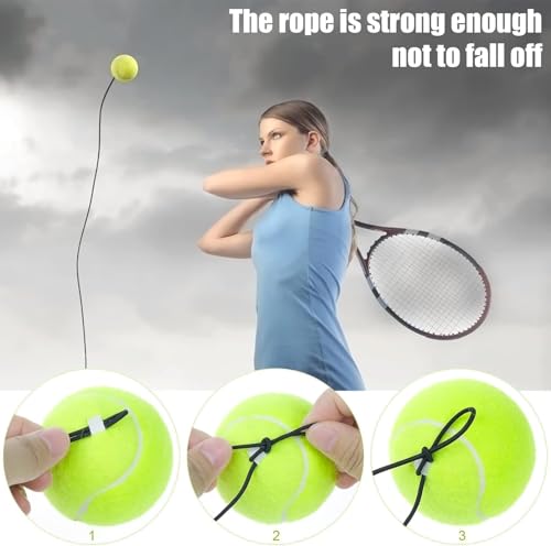Image of Tennis Trainer Rebound Ball Set | Solo Tennis Practice Trainer with Elastic Rebound String & Heavy Stable Base | Self Training Equipment for Kids & Adults (Round)