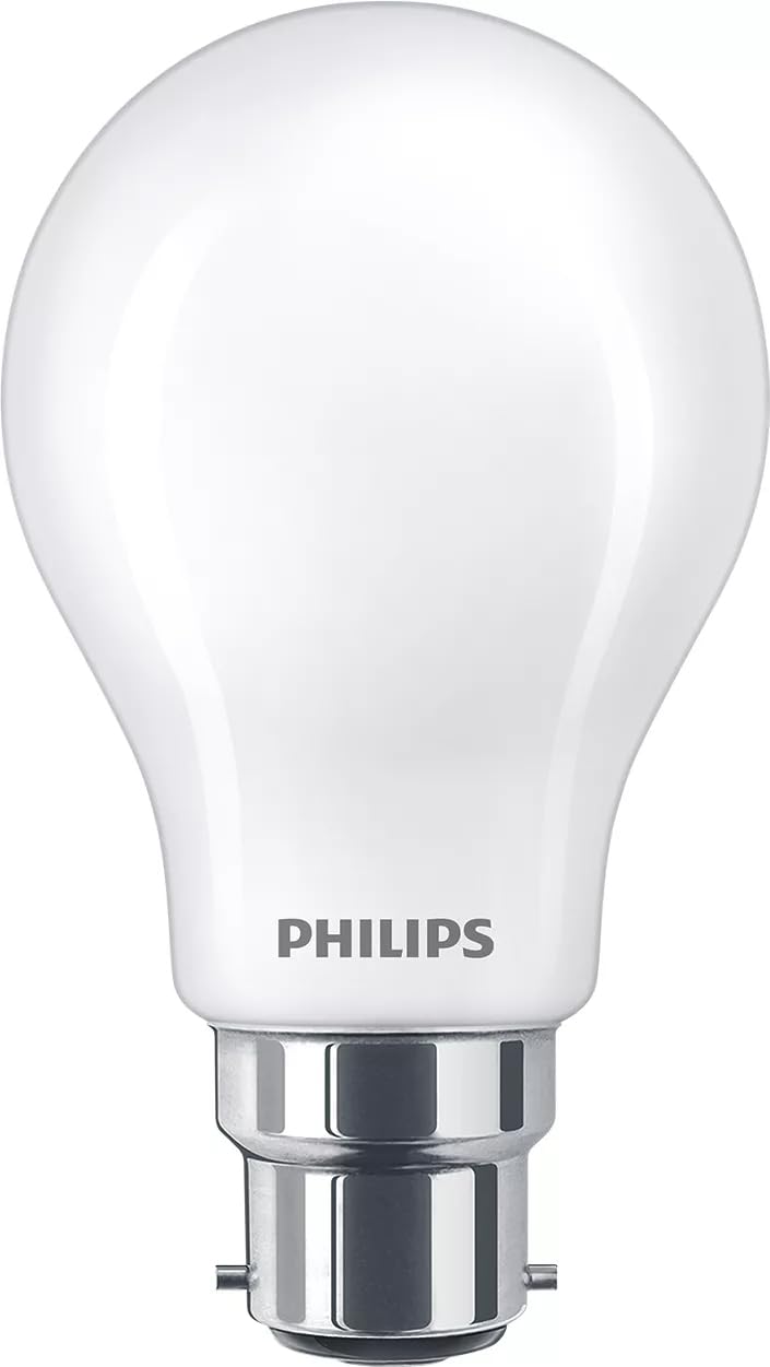 Philips LED Classic A60 Frosted Light Bulb [B22 Bayonet Cap] 40W, Warm White 2700K, Non Dimmable