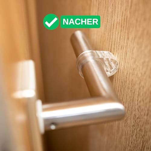 Türklinkenpuffer, 6 Pack, transparent, Ø 18 mm Öffnung, für runde und eckige Fenster- und Türklinken, Türklinken Schutz gegen Schrammen an Wand und Griff, Tür Anschlagpuffer, Elastikpuffer Türgriff