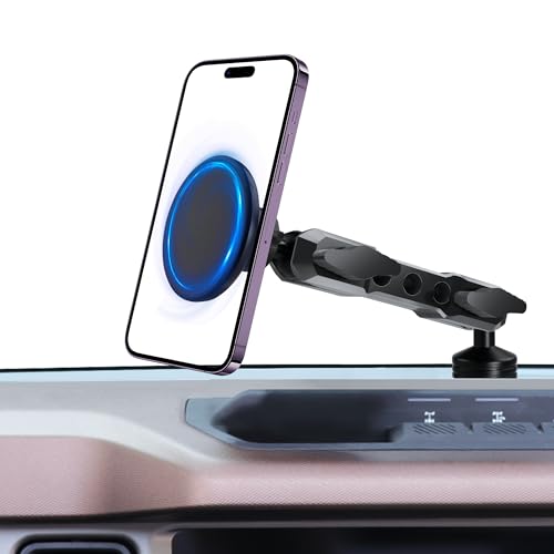 Phone Mount Holder for Ford Bronco 2021 2022 2023 2024 2025 2026 2/4 Door MagSafe Phone Mount Magnetic Phone Holder for iPhone 17-12 Series for Ford Bronco Accessories (Not for Bronco Sport)