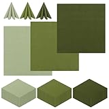 120 Servilletas Verde Salvia | 33x33 cm | Desechables de Fibra de Eucalipto | Decoración de Mesa Airlaid para Bodas, Cumpleaños, Comuniones & Bautizos (3 Tonos de Verde)