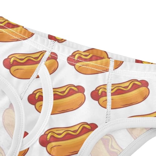 Wusikd Hotdog White Boys' Underwear Cotton Boys Briefs Soft Toddler Underwear 3T4