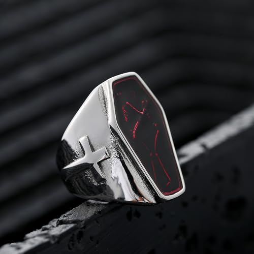 Image of Death Skull Ring for Men Stainless Steel Jewelry Biker Rings Scary Death Ring Skull for Gifts