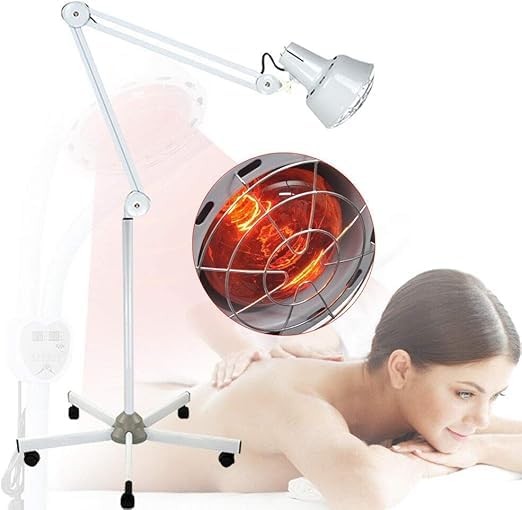 Lampa na podczerwień 275 W, lampa ciepła z czerwonym światłem do fizjoterapii z ramieniem stawowym, obrót o 360° w celu złagodzenia bólu mięśni, stawów i wspomagania krążenia krwi