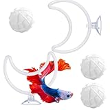 Betta Fish Toys, 2 pz anelli per esercizi per pesci Betta e 3 palline filtranti, giocattoli di arricchimento degli anelli di Bettas, accessorio decorativi per acquari, set di anello di alimentazione