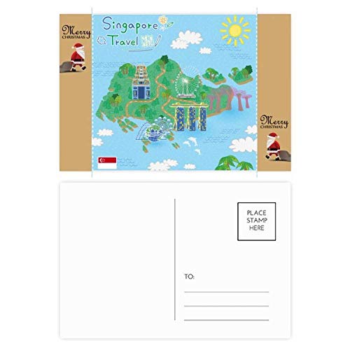 Cartes postales de Singapour à l'ambiance de Noël pour écrire vos vœux
