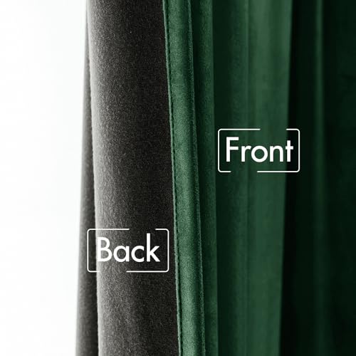 Image of MIULEE Velvet Curtains 52x84 inches 2 Panels Hunter Green Blackout Curtains | Luxury, Bedroom Living Room, Thermal Insulated, Super Soft Window Drapes, Rod Pocket & Back Tab, Christmas Forest Green