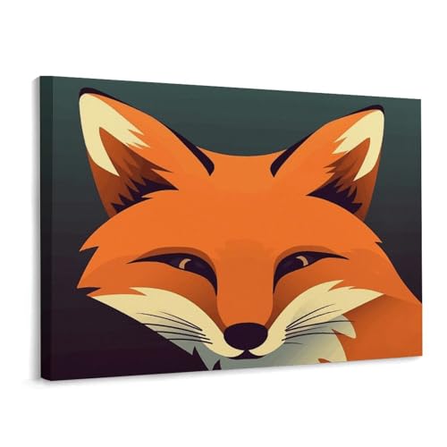 Tableau renard 15,7x30 cm pour habiller les murs d'un salon chaleureux