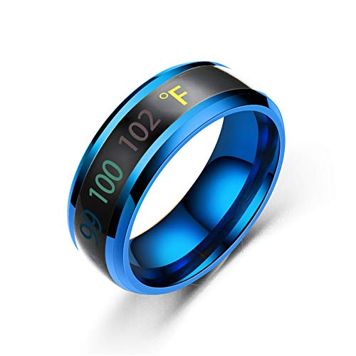 TSSP-177 Smart Ring New Technology Magic Finger for boy&girl Smart Temperature Lovers Rings, Accessories (Blue, 6)