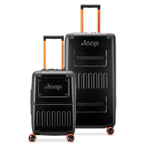 Jeep JH002B Hardside Expandable Luggage with Spinner Wheels, Black, 2