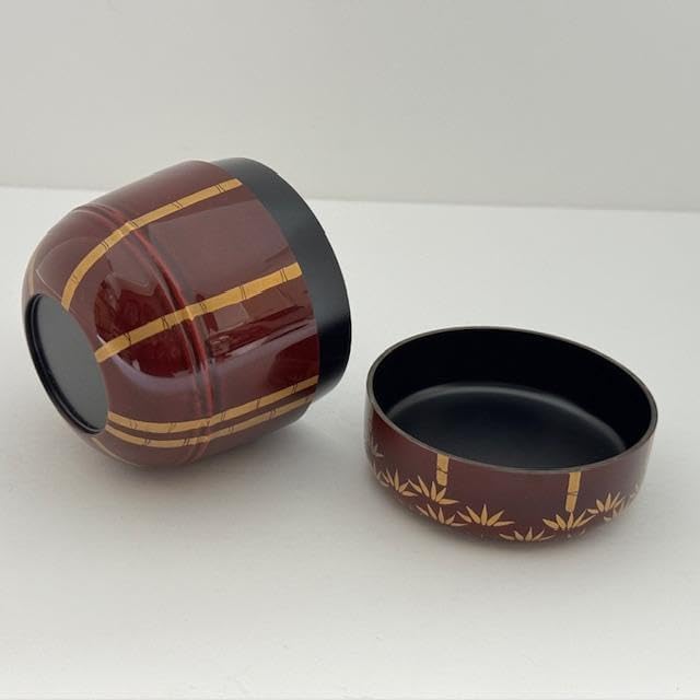 茶道具 棗 輪島塗 高橋朝也 竹林蒔絵 竹型 金蒲 共箱 ホーム＆