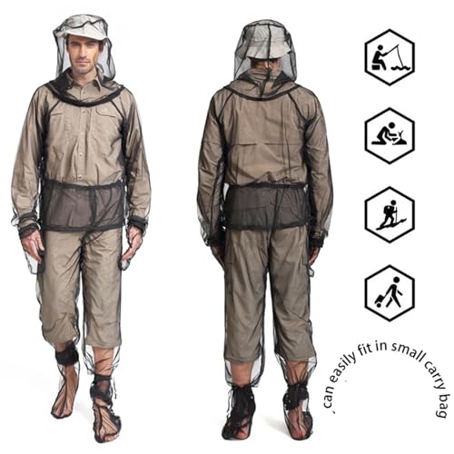 Traje de malla con capucha a prueba de mosquitos Yingluno para adulto, ropa impermeable para insectos para pesca y aventuras al aire libre miniatura 2
