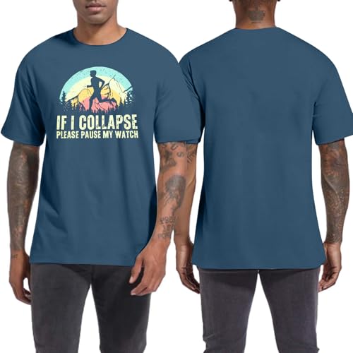 Funny Running Shirt Men: If I Collapse Please Pause My Watch Short Sleeve Tee Marathoner Tshirt Gift for Runners2