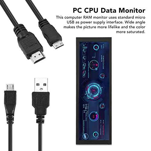 Image of USB Mini Screen PC CPU HDD Data Monitor, 7.9 Inch CPU Hardware Temperature Monitor External Expansion Display for PC ARGB Computer Case Secondary Screen