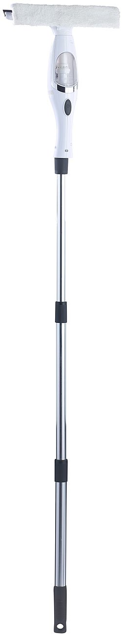 Sichler Haushaltsgeräte Fenstersauger Teleskop: Akku-Fenstersauger-Set mit Teleskopstab (bis 119 cm) & Zubehör (mit Teleskopstange, Fensterreinigung, Spray)