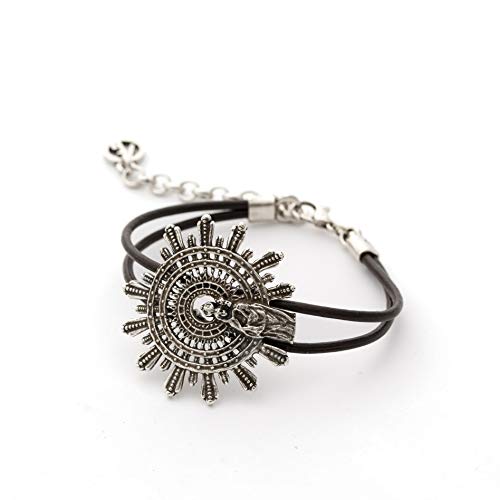 ART3 Pulsera Corona Virgen del Pilar baño Plata óxido