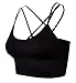 Produktbild Acramy Damen Sport-BH Yoga Push Up BH Ohne Bügel Gepolstert Bustier Fitness Joggen Laufen Bra (XL, Schwarz)
