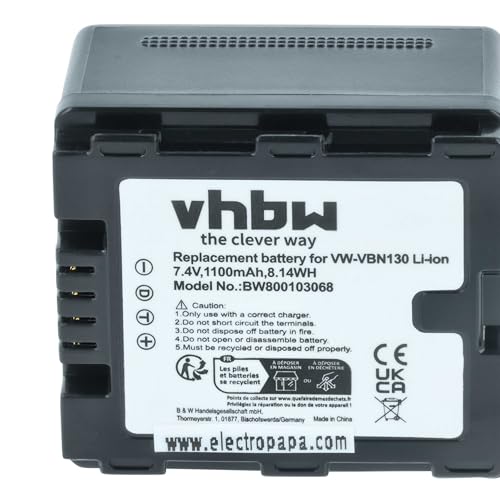 Batterie HDC-SD800 vhbw x3 pour caméscope Panasonic avec puce d'info