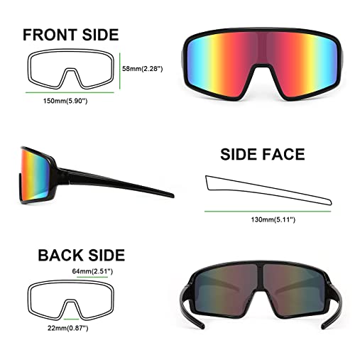 Karsaer Vision Large Shield Sunglasses Neon Visor Shades Wrap Around Glasses 80S 90S Style For Cycling Sports Baseball #TOP5