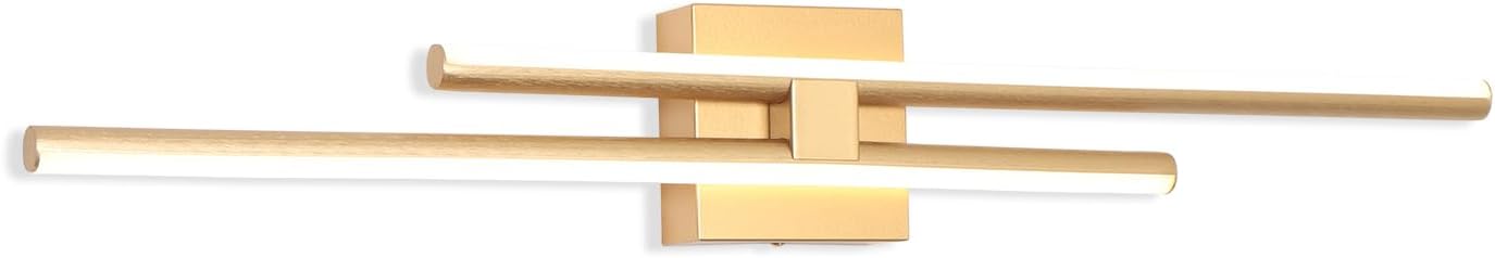 LED 12W Bathroom Mirror Light 32" Bush Gold Linear Wall Light for Living Room Staircase Bedroom,3000K Warm Light Triac Dimmable