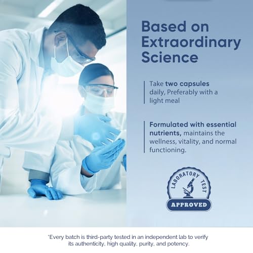 NAD+ 1000 mg Supplement, Reine Formel mit hoher Absorption, Fördert den zellulären Energieumsatz, Reparatur und Anti-Aging, Steigert die Vitalität und Allgemeine Gesundheit, 120 Kapseln