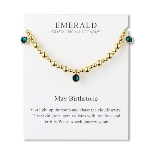 Bracelet émeraude extensible Philip Jones en or 18k avec carte