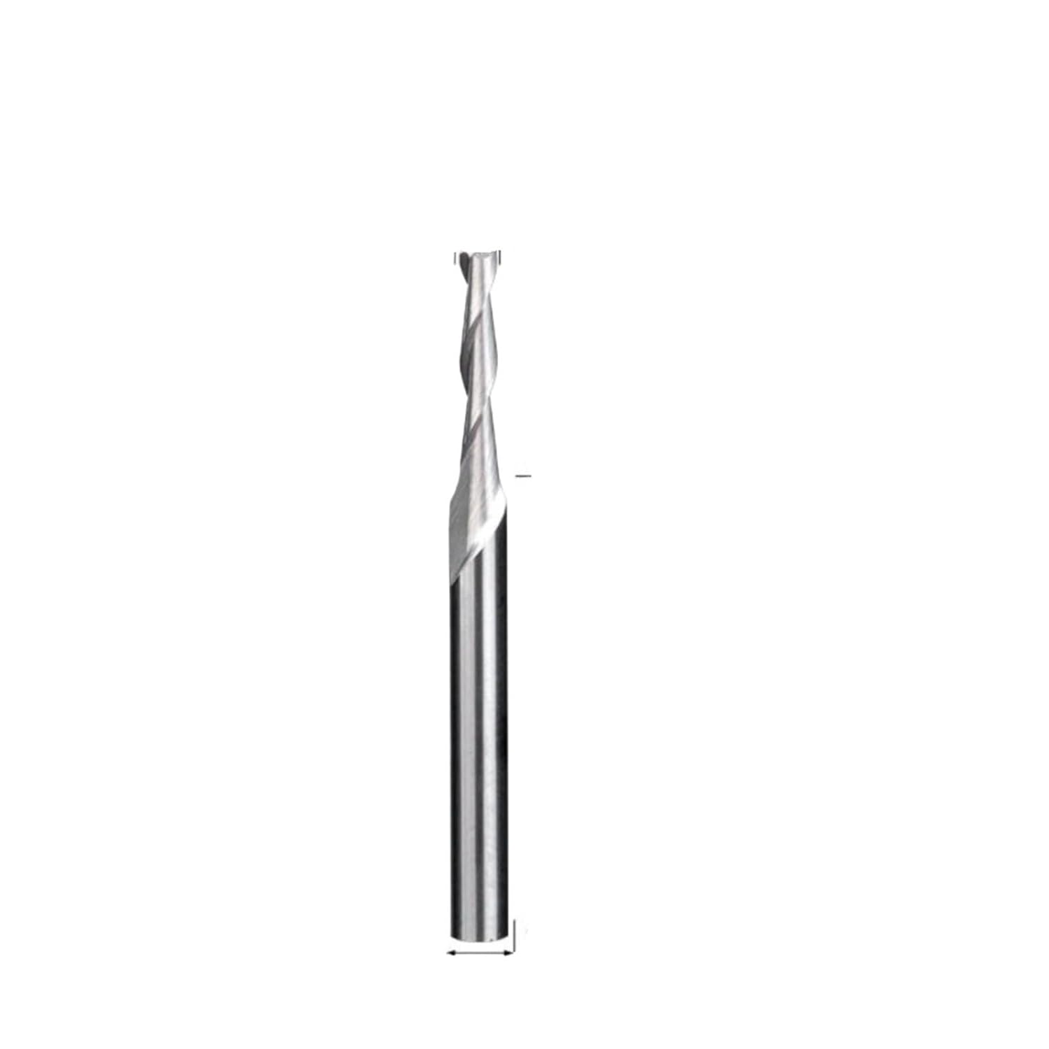 2 Flute Wood End Mill 1/8"(3.175mm) Shank 2.0-3.175mm CNC Router Bit Up Cut HRC45 Carbide Spiral Cutters CNC Machining(3.175x42x3.175x65L)