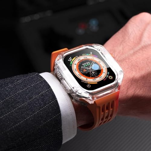 Bracelet Apple Watch 45mm antichoc en caoutchouc transparent
