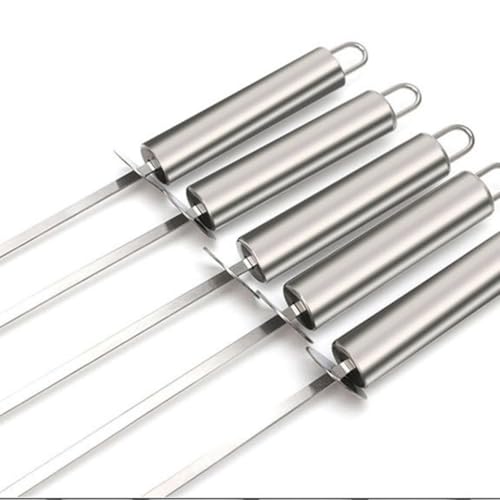 Brochetas de acero inoxidable de alta resistencia con mango térmico para barbacoa 3