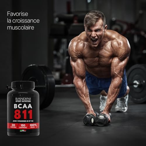 Bandini® BCAA 8.1.1 | Acides Aminés à Chaîne Ramifiée, Leucine, Isoleucine, Valine + Vitamine B1 et B6 | Récupération Musculaire Pré et Post Workout | Acide Amines 8:1:1 150 comprimés | 100% Vegan – Image 5
