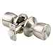 Brinks 2711-119 Bell Style Door Knob with Privacy Key for Bedroom and Bath, Satin Nickel