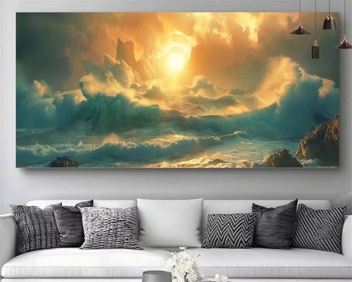 Diamond Painting Enfant et Débutant Mer Soleil | Kit Complet 5D 30x60 M263