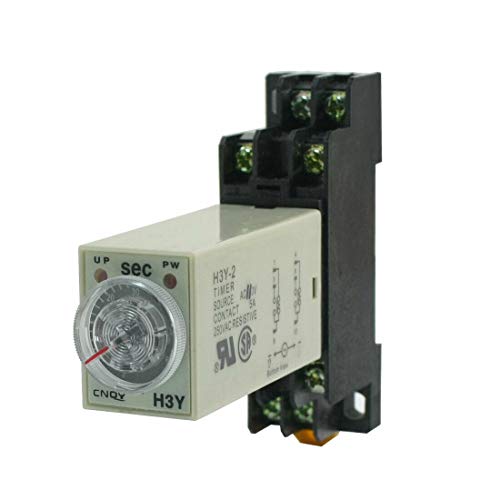 AC 110V Delay Timer Time Relay DPDT 0-60S Second & Base Socket H3Y-2 (AC 110 V)